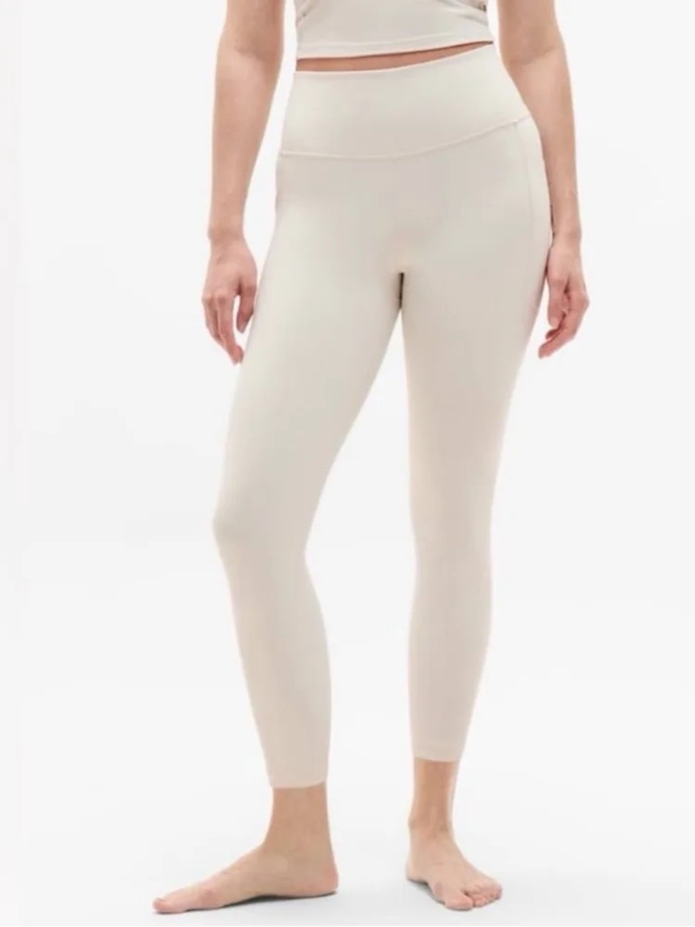 Athleta Cream Ultra High-Rise 7/8 Leggings